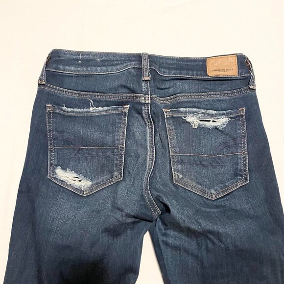 American Eagle Super Stretch Denim Jeans Size 4 Distressed - Picture 11 of 14
